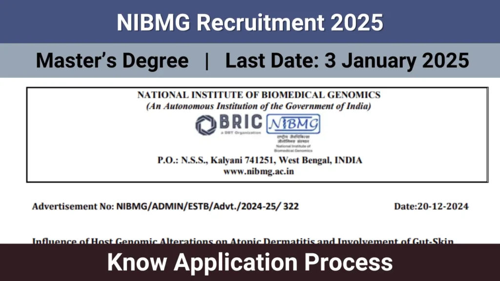 NIBMG Recruitment 2025