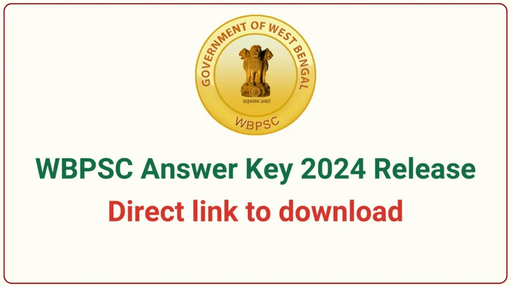 WBPSC Answer Key 2024