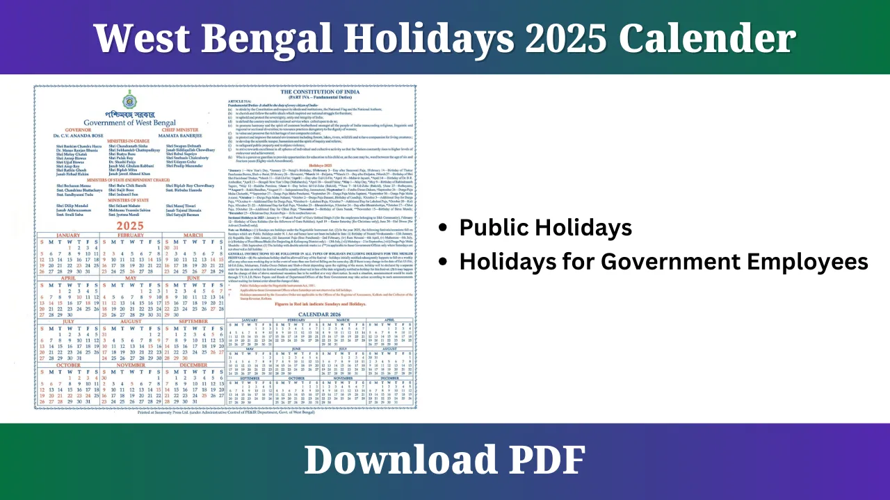 West Bengal Holidays 2025