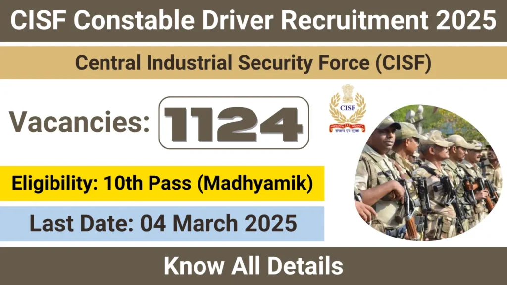 CISF Constable Driver Recruitment 2025